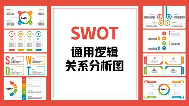 SWOT分析PPT模板图形图表素材