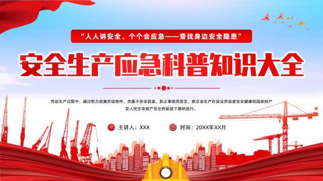 安全生产应急科普知识大全PPT模板20250610