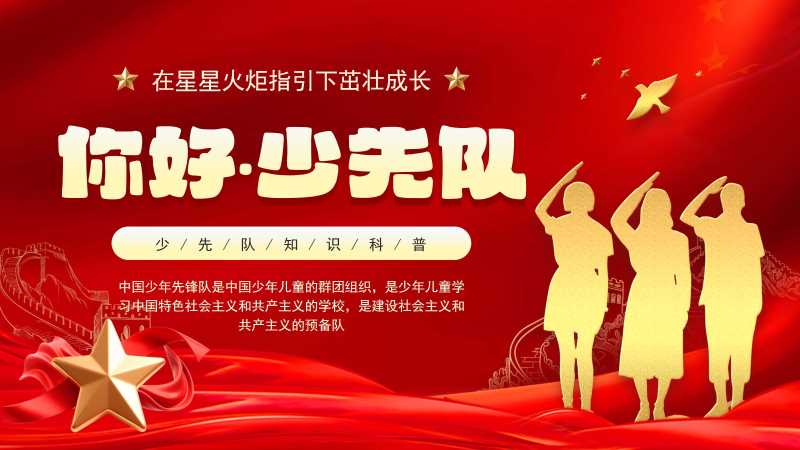简约风你好少先队知识科普PPT模板20250929