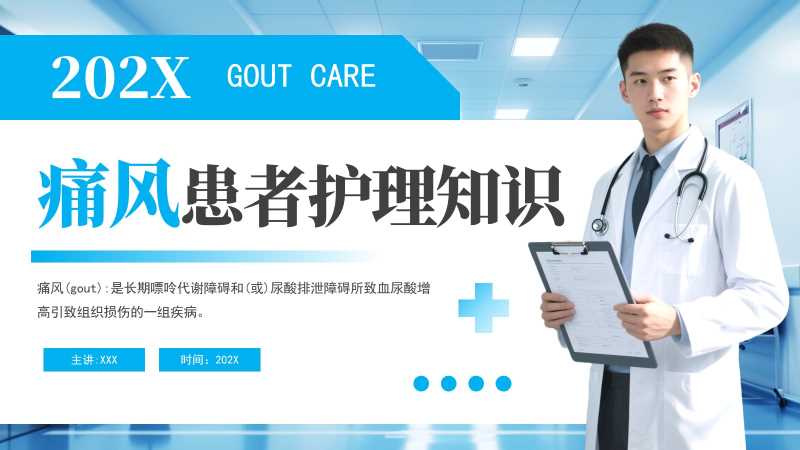 简约风痛风患者护理知识PPT模版20251015