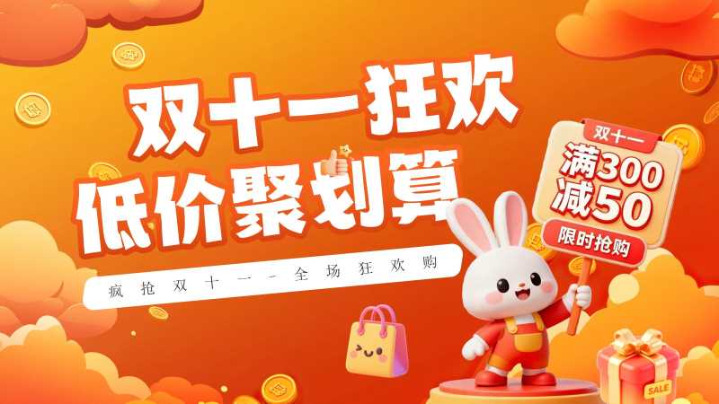 卡通风双十一活动策划PPT模板20251101