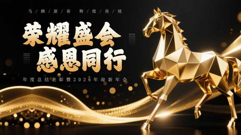 2026马年年会总结表彰PPT模板20251203